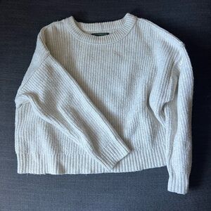 American Eagle Cream Crew Neck Sweater